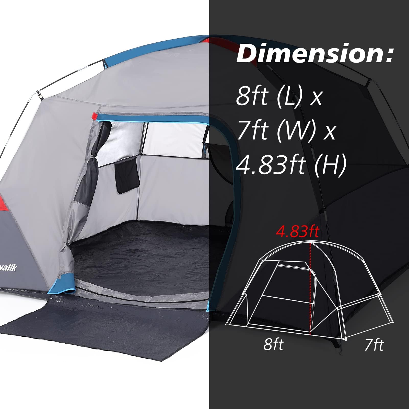 GAOMON tent floor material closeup showing waterproof barrier for dry gear