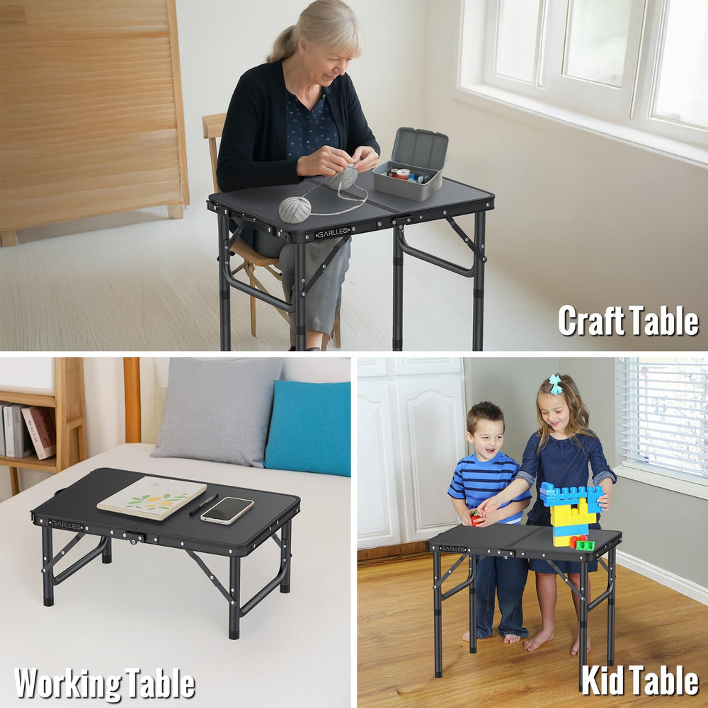 GARLLEN tabletop holding cooler and gear demonstrating 66 lbs capacity and stability