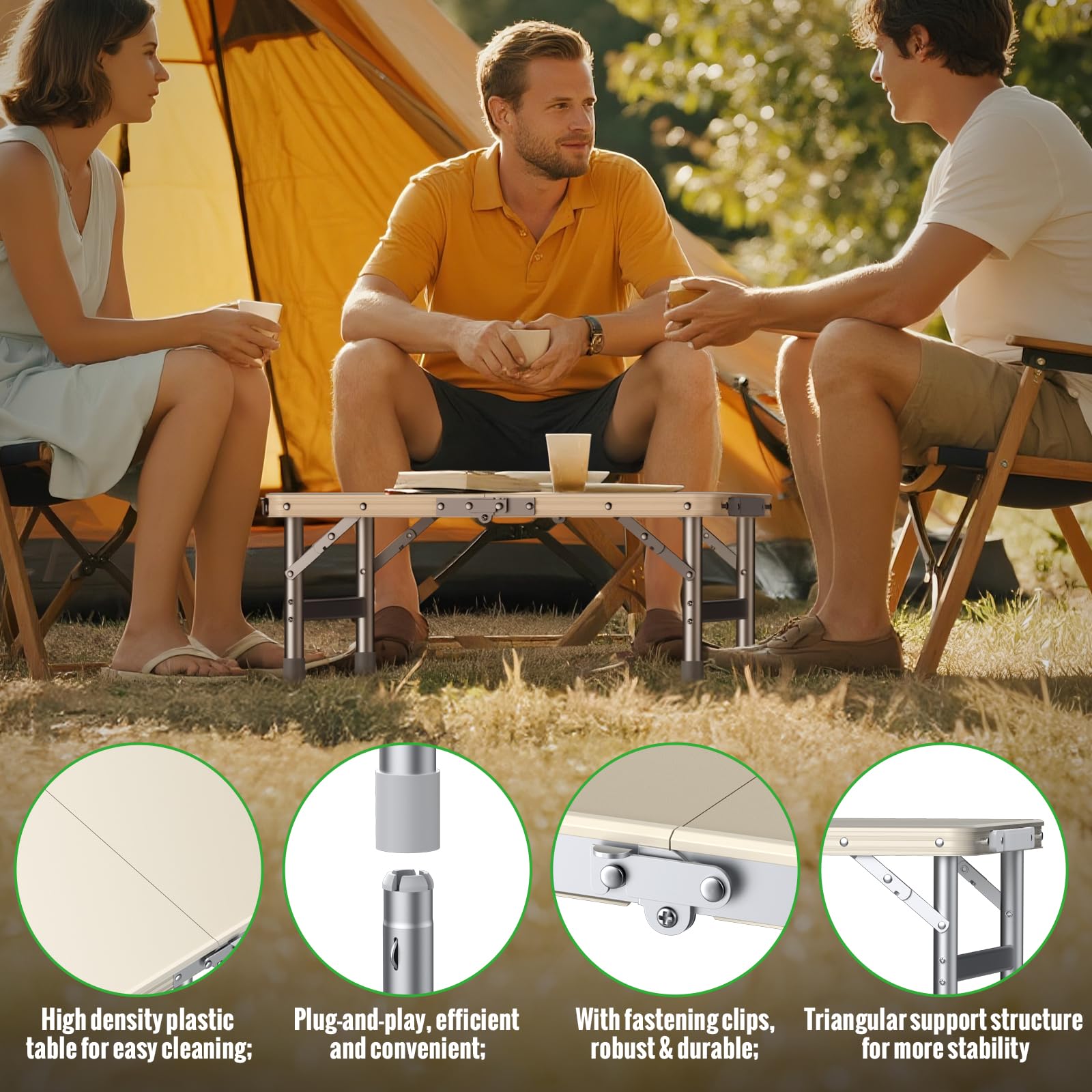 GARLLEN table used outdoors as camping cook station for organized meal prep