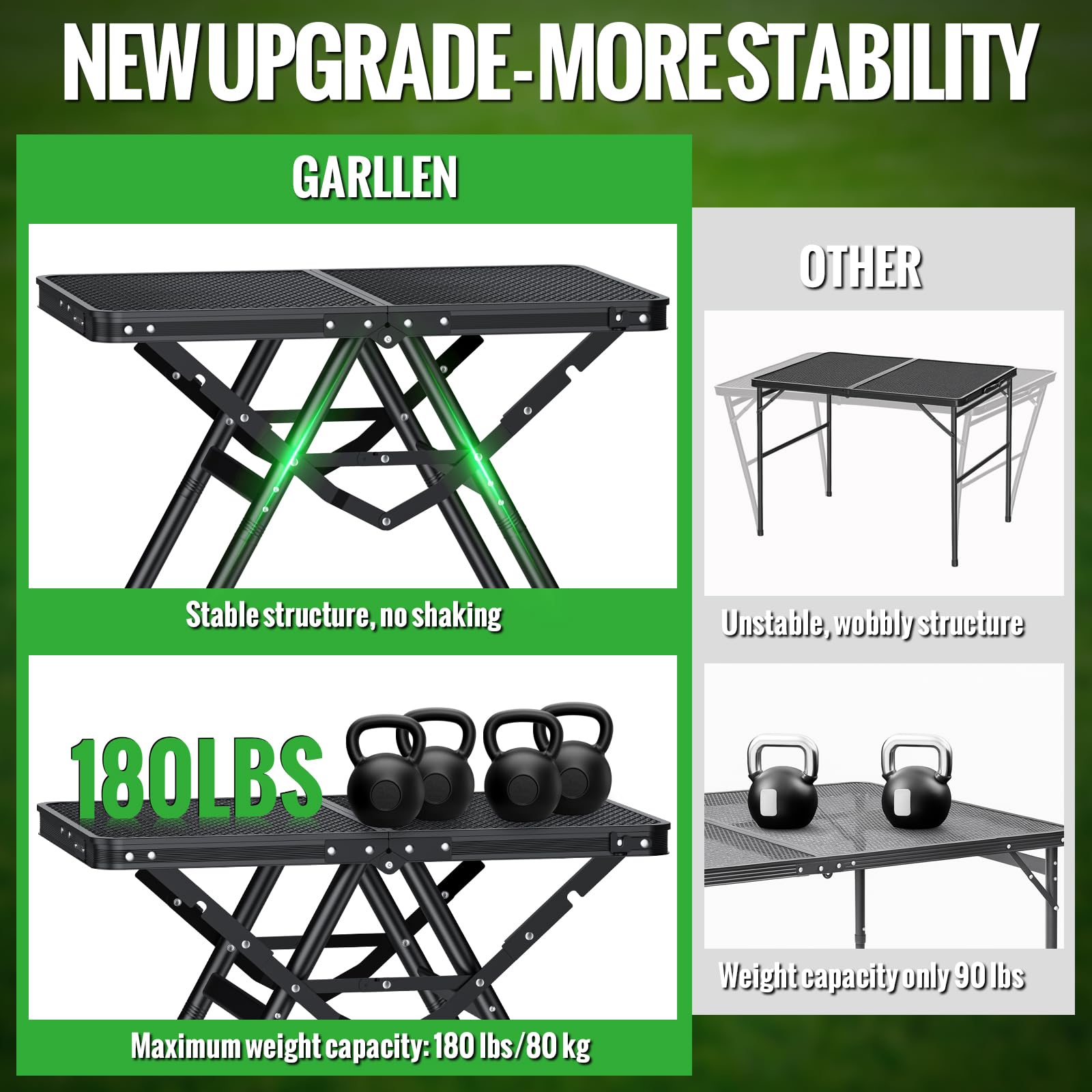 GARLLEN X-shaped triangular support structure delivering wobble-free strength
