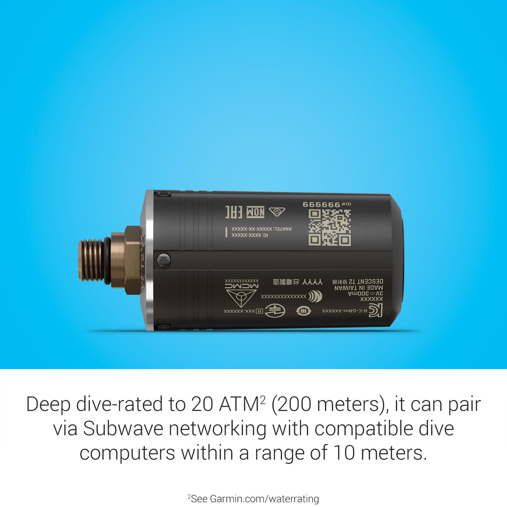 Garmin Descent T2 in underwater team scene showing buddy messaging and group coordination advantage
