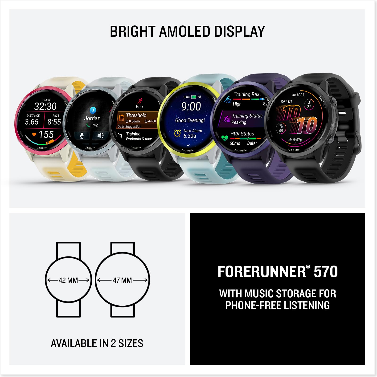 Garmin Forerunner 570 night display with sleep report aiding recovery planning
