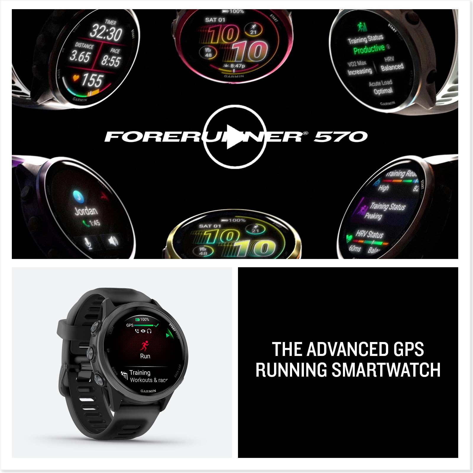 Garmin Forerunner 570 packaging and included accessories ready to unbox