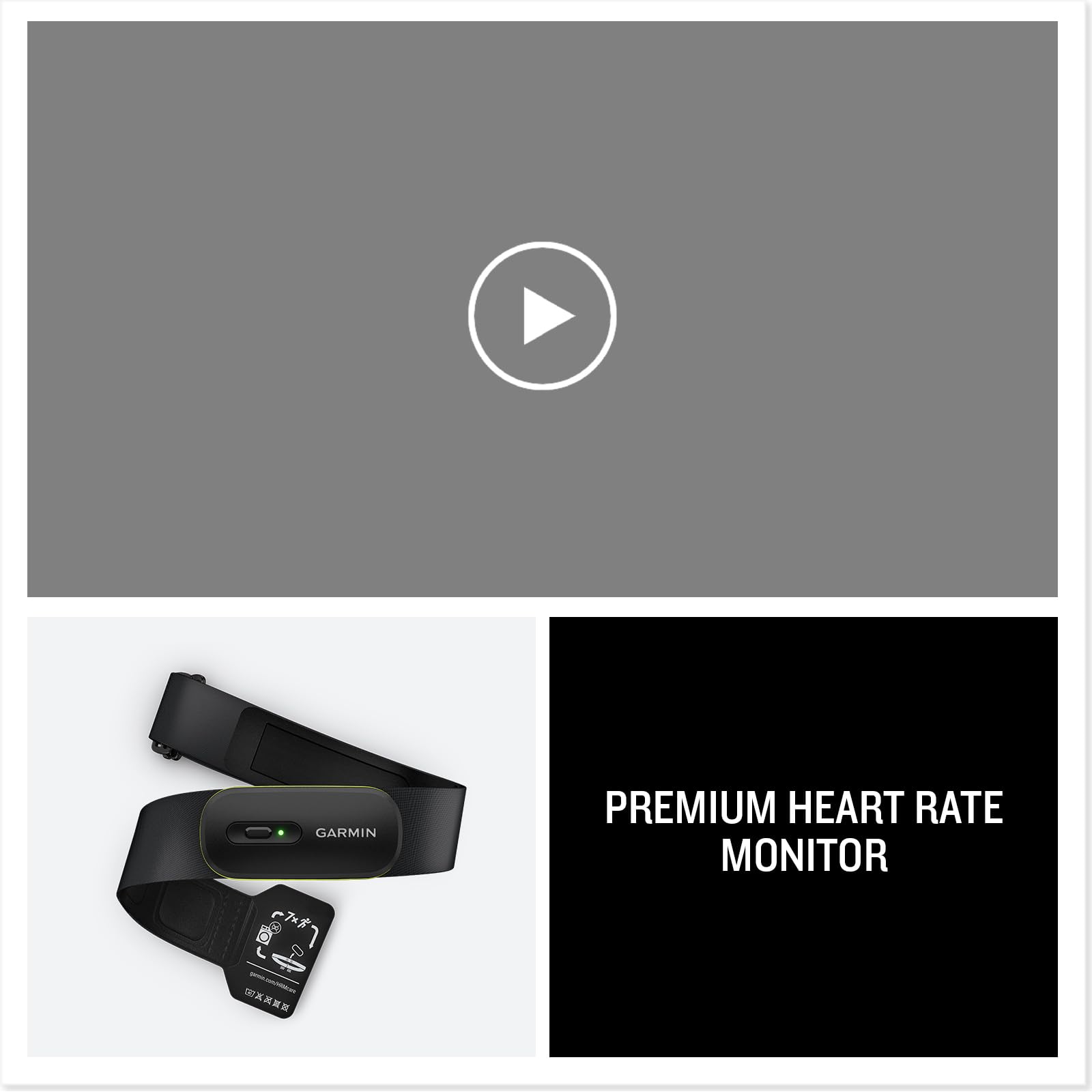 Garmin HRM 600 next to ruler showing M–XL size and accurate fit