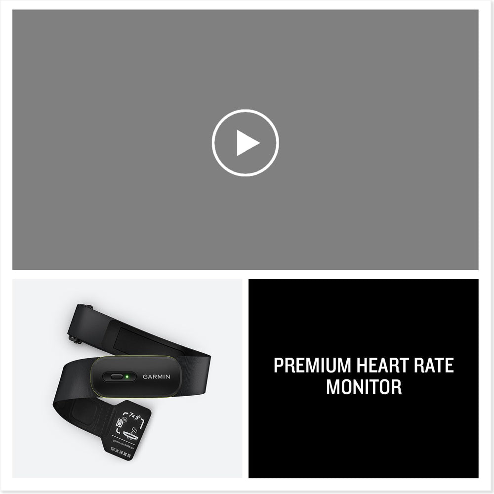 Garmin HRM 600 next to ruler showing M–XL size and accurate fit