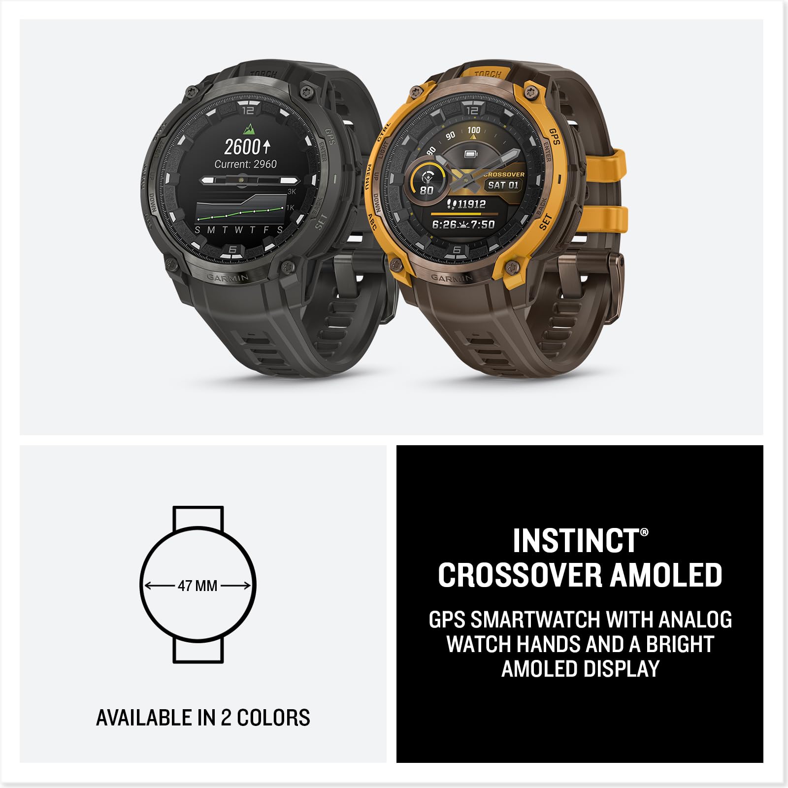 Garmin Instinct Crossover ABC sensor view on trail aiding navigation and awareness