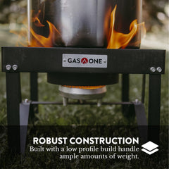 Gas One cooker in use for seafood boil, demonstrating fast, consistent high heat