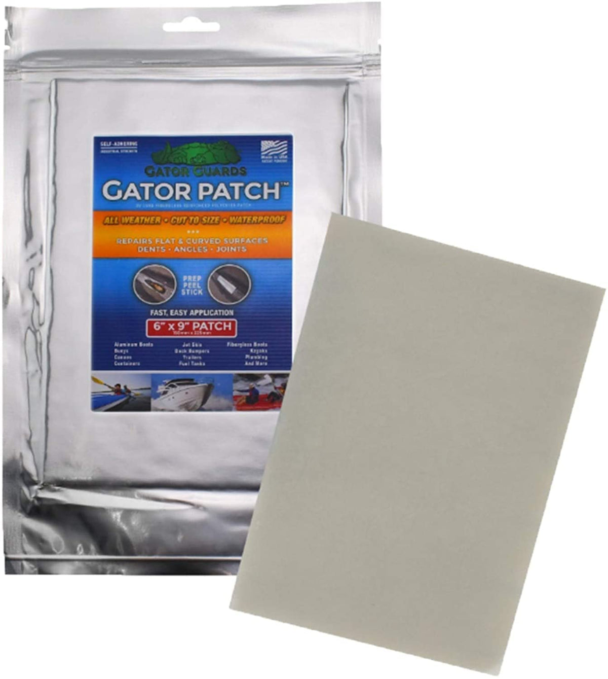 Gator Guards front packaging showing patch and sizes, clear product identification and benefit