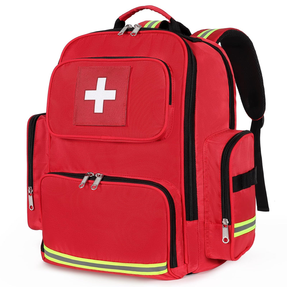 Gatycallaty front view of large red pack showing organization and quick access