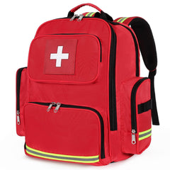Gatycallaty front view of large red pack showing organization and quick access