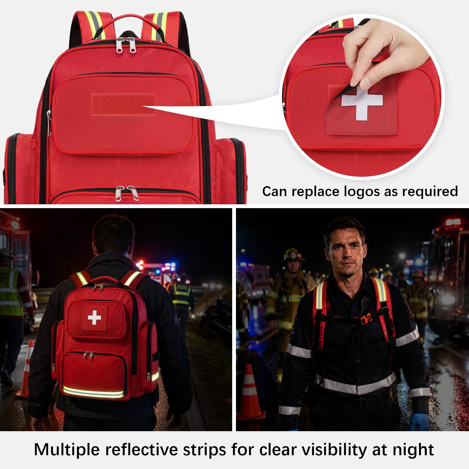 Gatycallaty main compartment open with organized medical gear for faster response