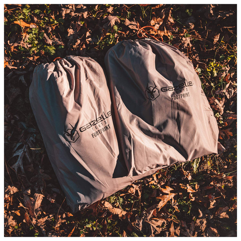 Gazelle Tents footprint laid on deck reducing bugs and debris entry