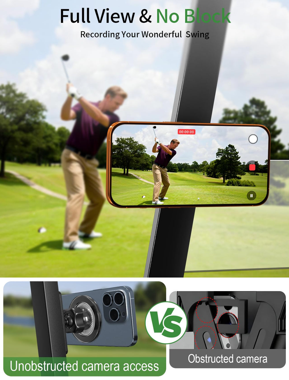 GBEAST phone in portrait on cart illustrating clear GPS viewing benefit