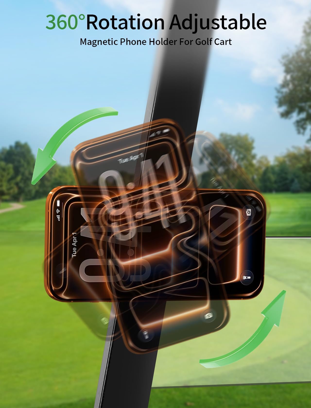 GBEAST next to golf ball and tee showing compact size and practical scale