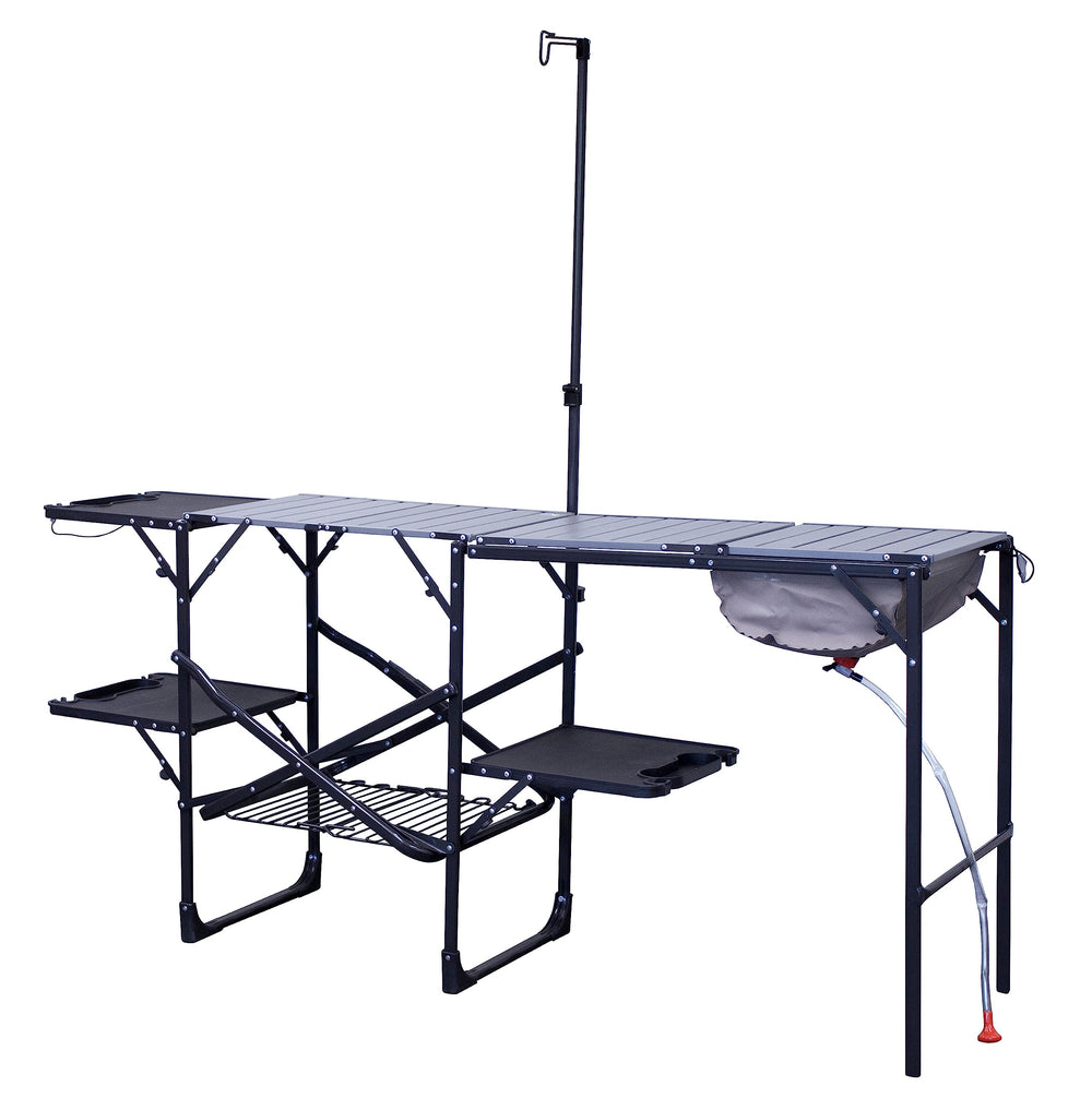 GCI Outdoor front view of cook station showing full setup and organization benefit