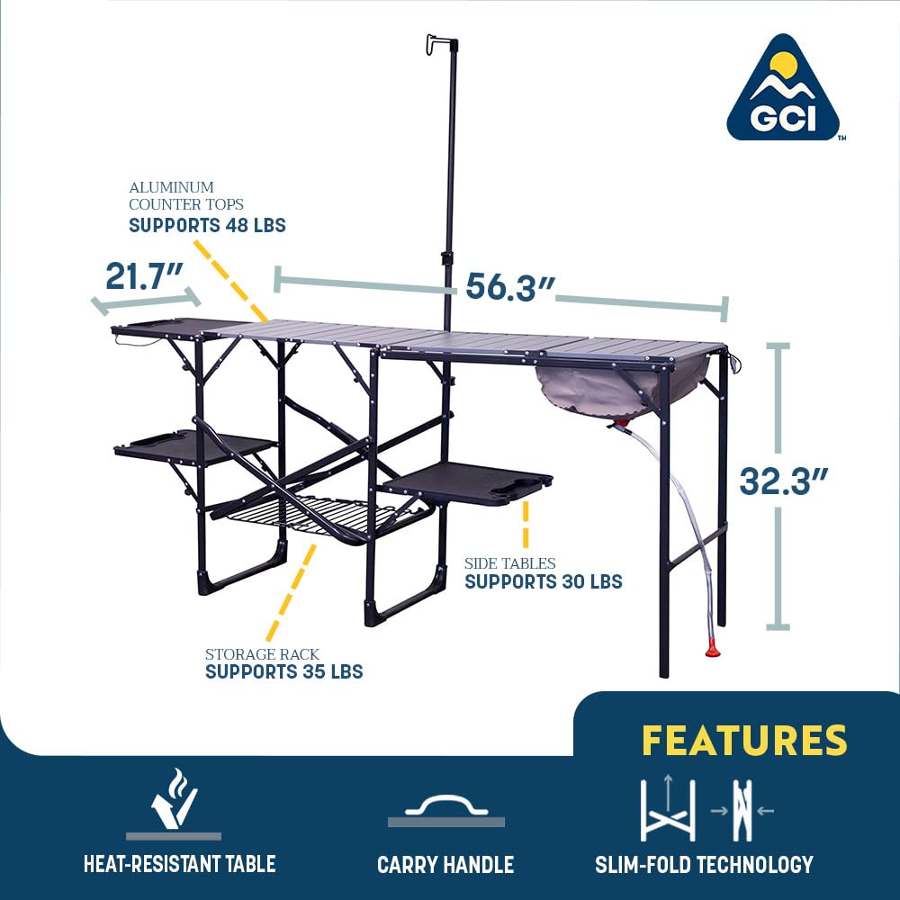 GCI Outdoor collapsible soft-shell sink in use for easy dishwashing benefit