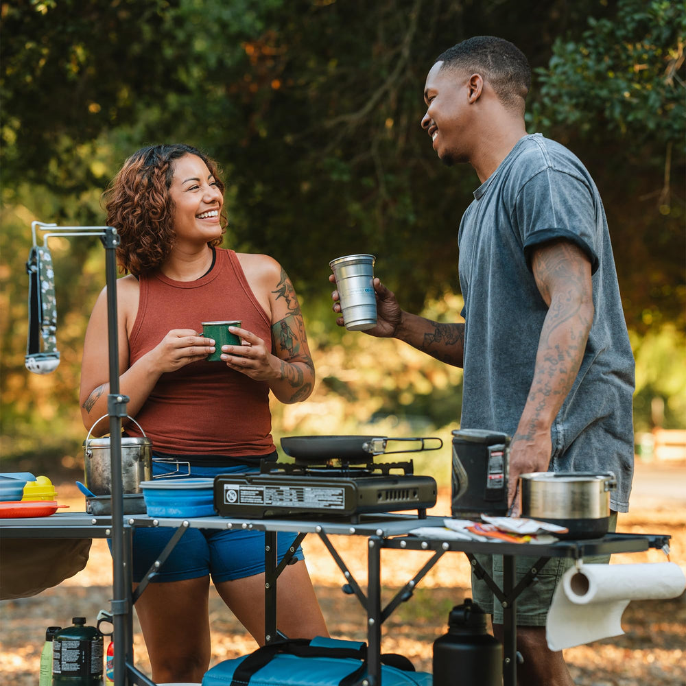 GCI Outdoor close-up of heat-resistant tabletop offering safe stove support