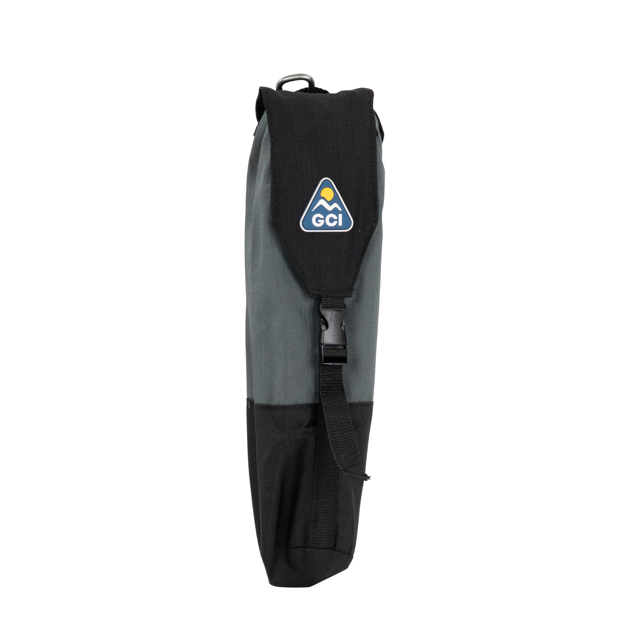 GCI Outdoor PackSeat carry pouch carabiner attached to belt loop for hands-free carry