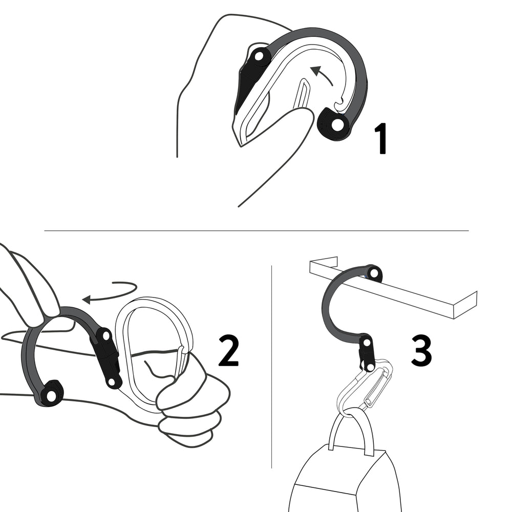 GEAR AID HEROCLIP Medium rotated 360 degrees to display swivel functionality