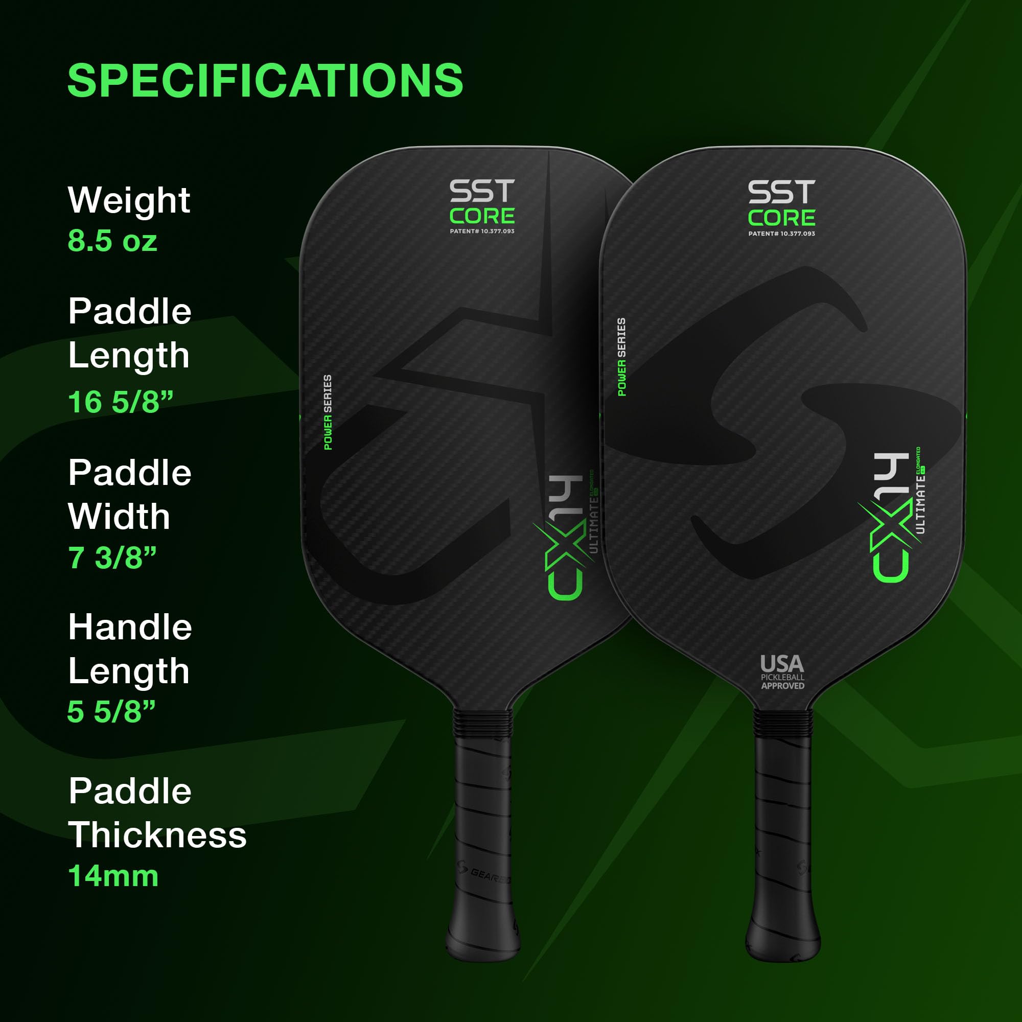 Gearbox CX14E edgeless frame detail highlighting larger sweet spot and stability