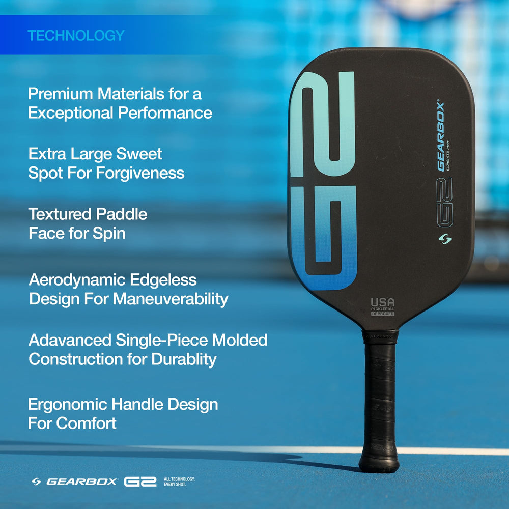 Gearbox G2 in use on court illustrating maneuverability and quick net play