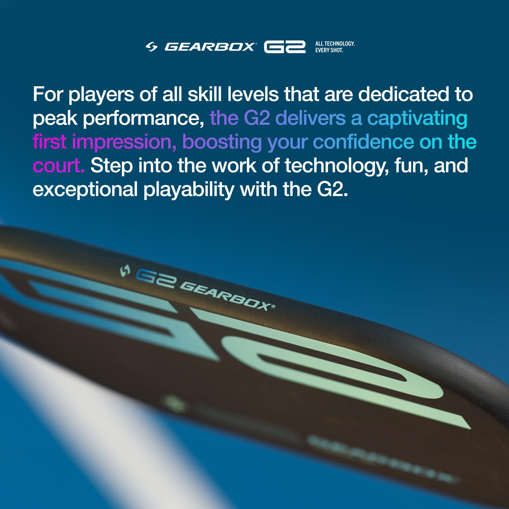 Gearbox G2 close-up texture demonstrating carbon face for increased spin