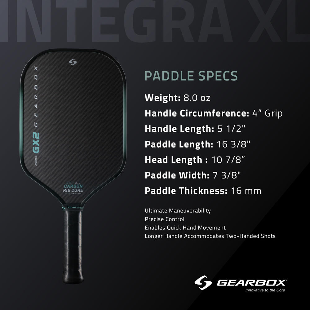 Gearbox GX2 Integra XL carbon texture close-up showing rigid SST 2.0 core feel