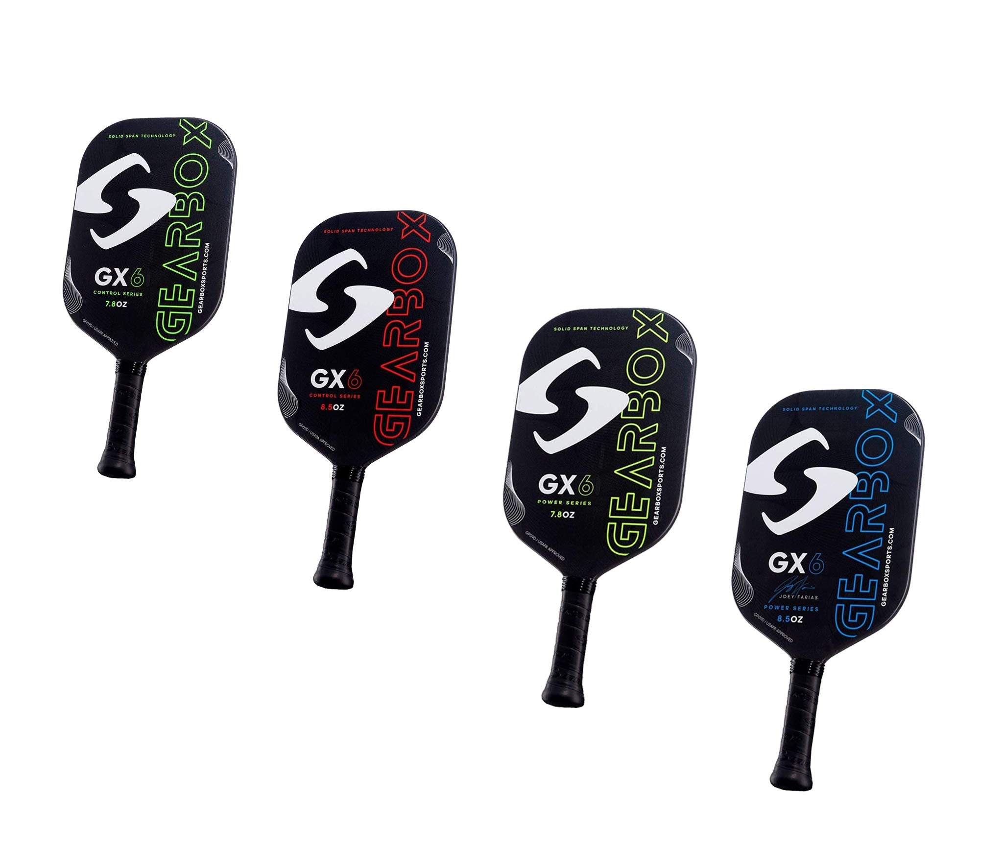 Gearbox GX6 size and grip comparison showing 3-15/16in grip for comfortable control