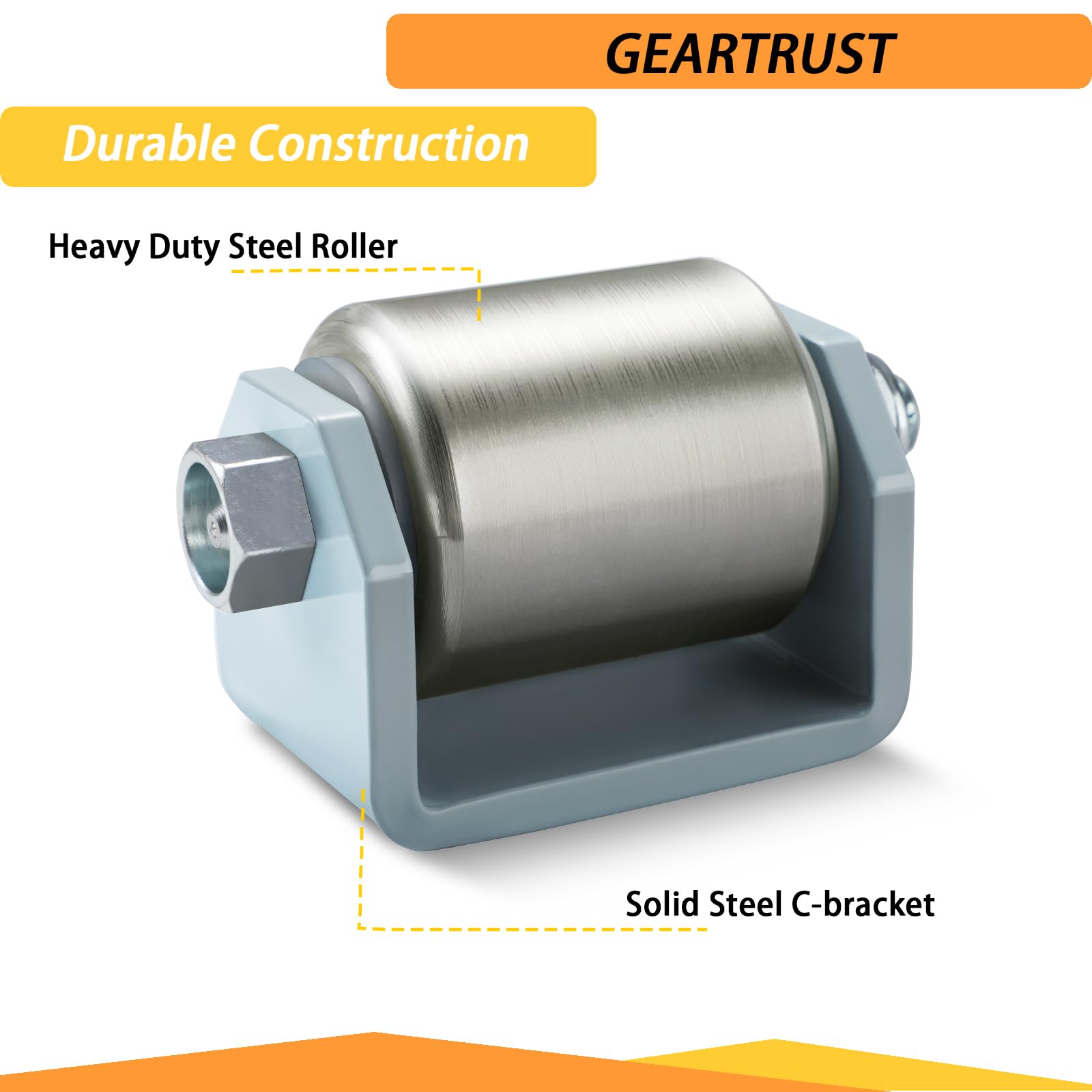 GearTrust baseplate and C-bracket detail showing secure welded mounting