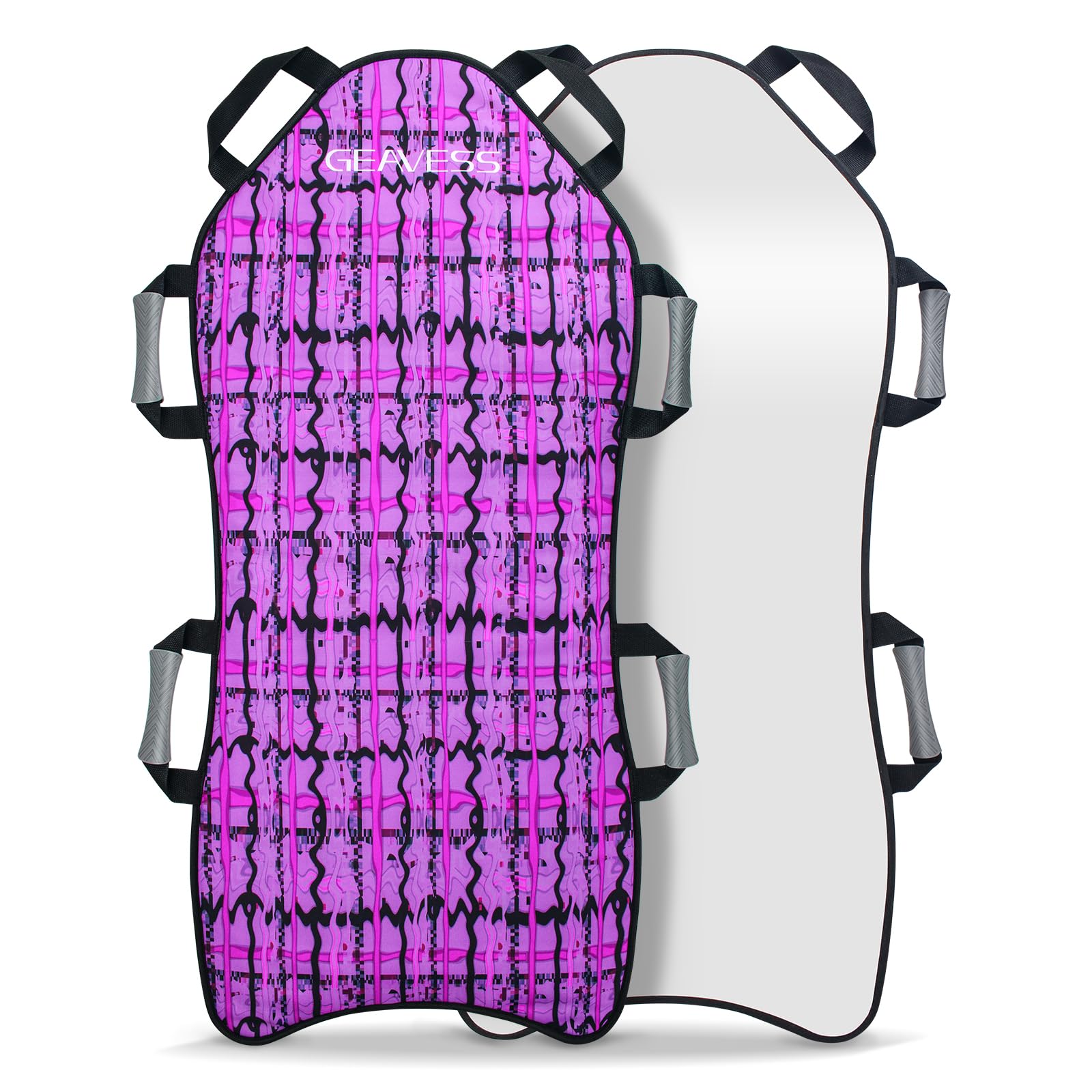 GEAVESS folded pink sled compact for easy transport and storage