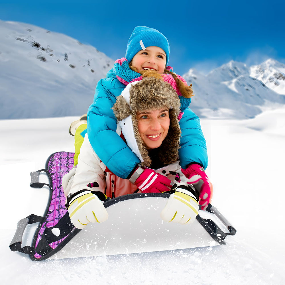 GEAVESS sled next to adult knee showing 45×18 inch size scale