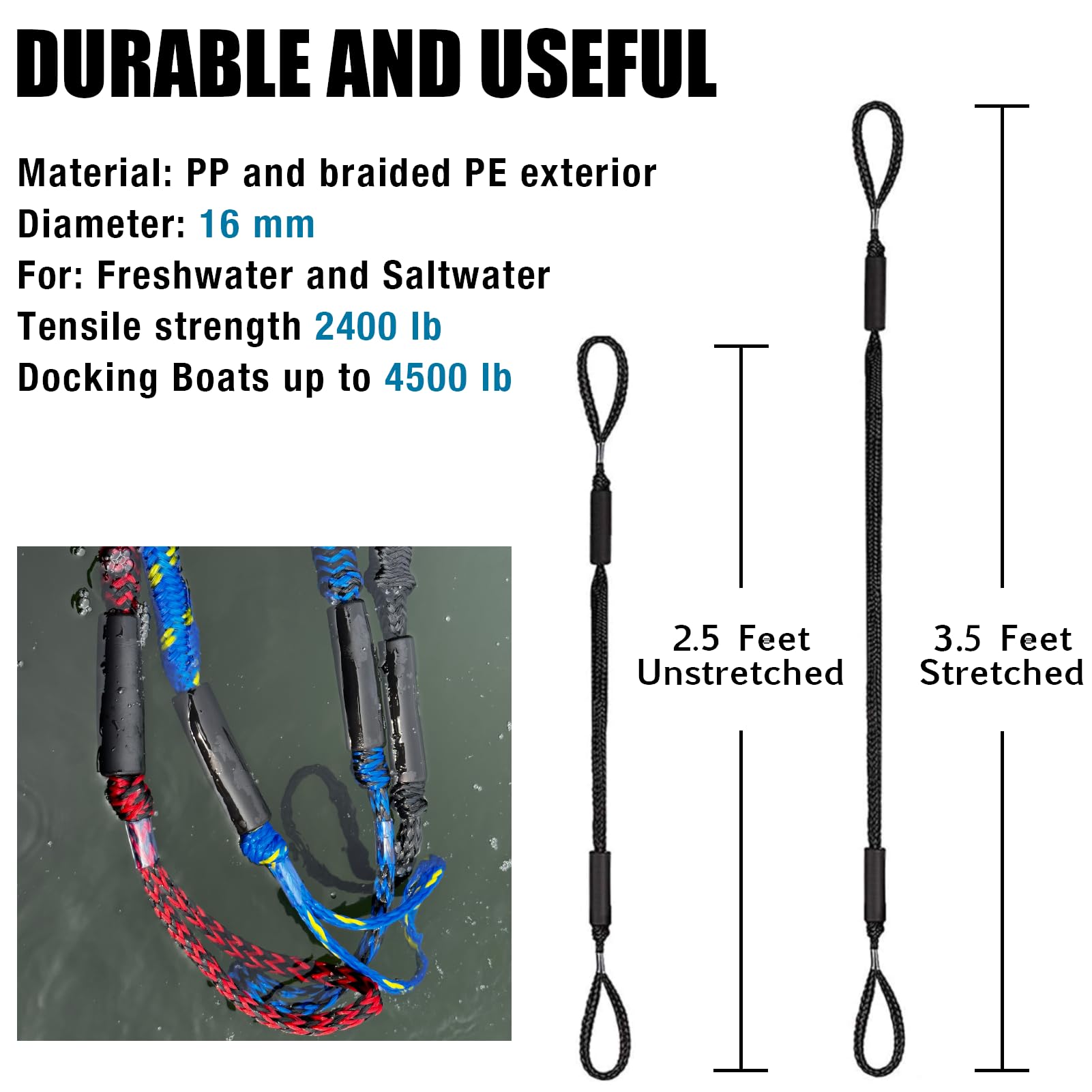 Geelu foam float and reinforced loop near cleat preventing chafe and keeping line buoyant