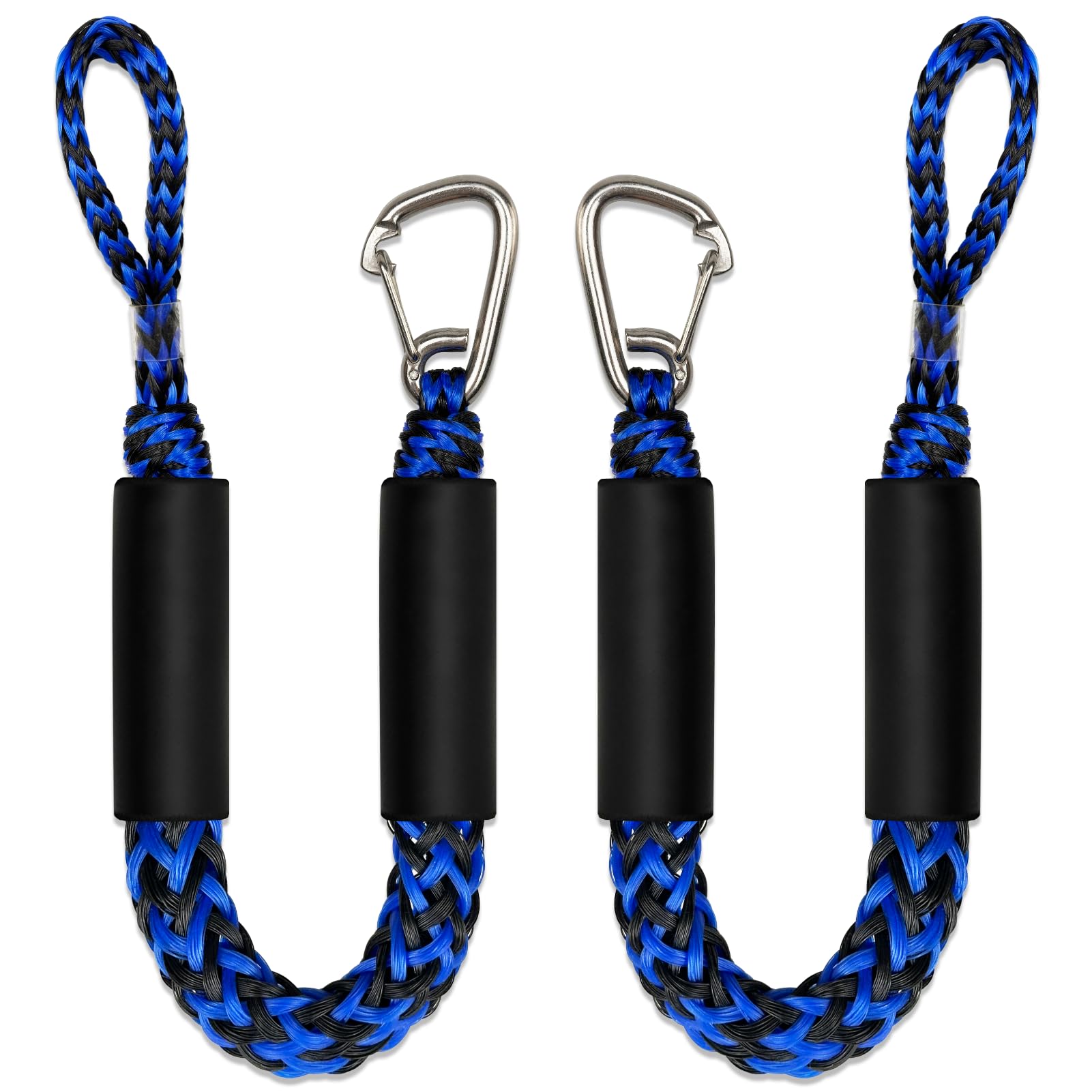 Geelu front packaging showing two 2ft bungee dock lines and clips, durable protection