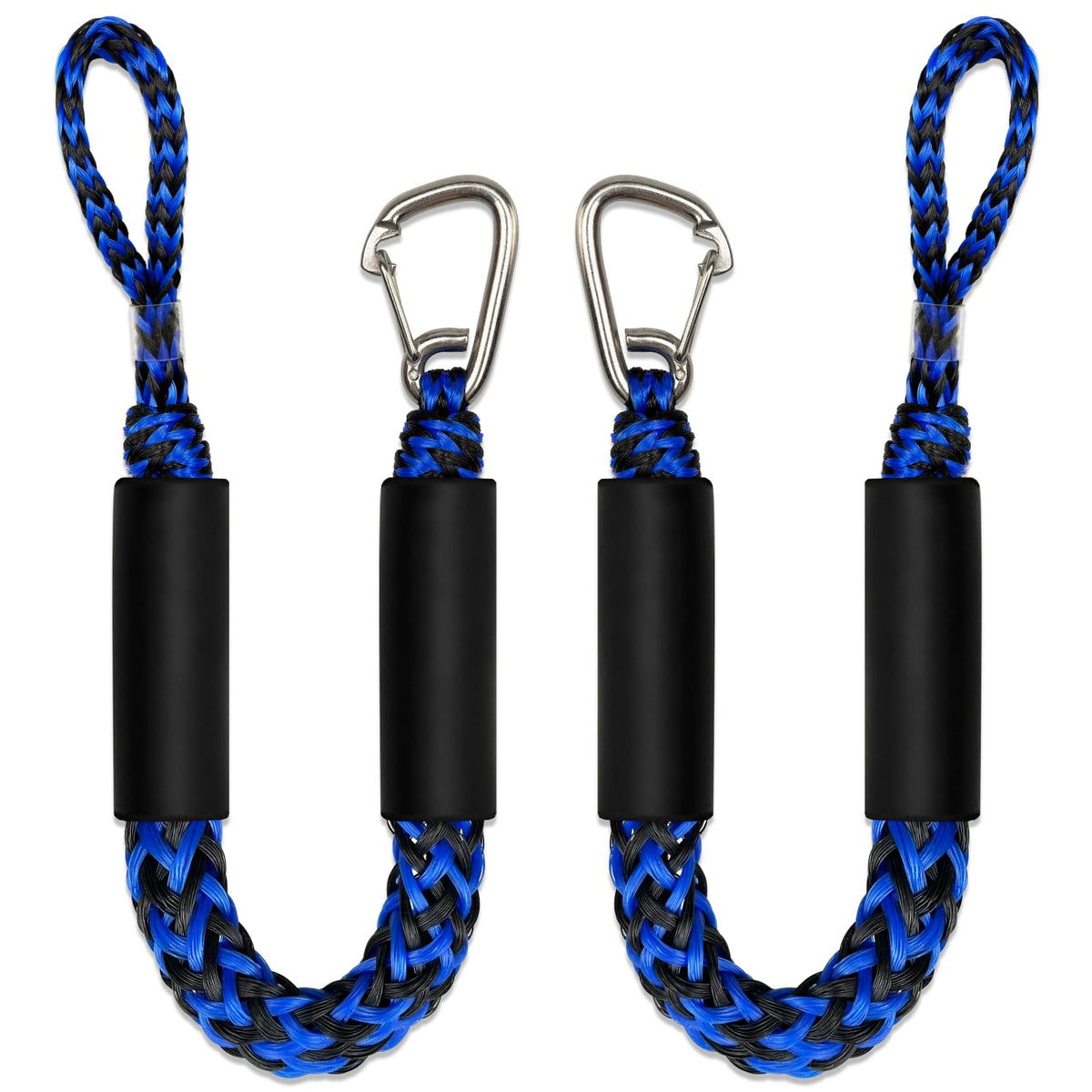 Geelu front packaging showing two 2ft bungee dock lines and clips, durable protection