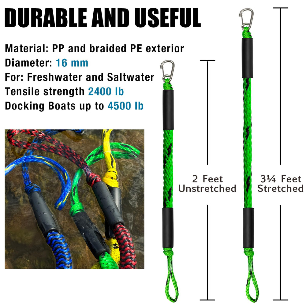Geelu dock lines in use on a jet ski minimizing jerks and protecting the craft at the dock