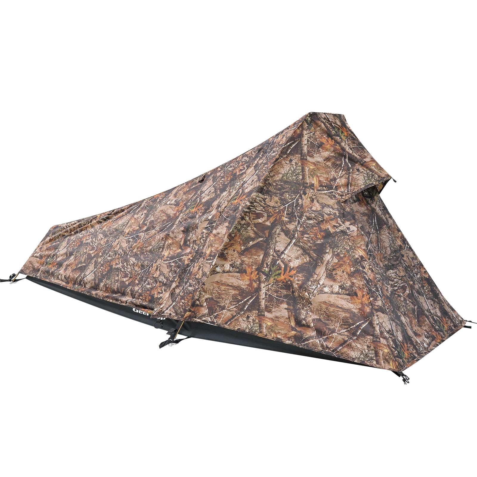 GEERTOP front view of bivy tent showing shelter and protection