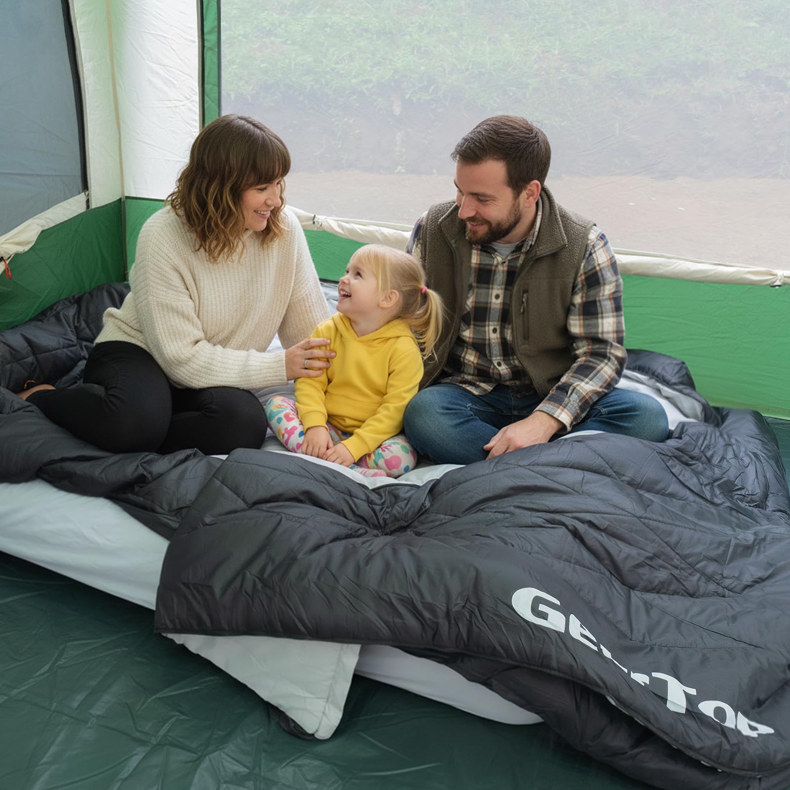 GEERTOP inside view revealing removable blanket for dual-comfort temperature control
