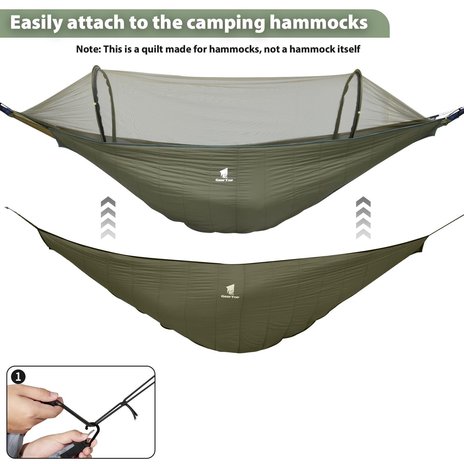GEERTOP underquilt compressed in stuff sack for compact transport