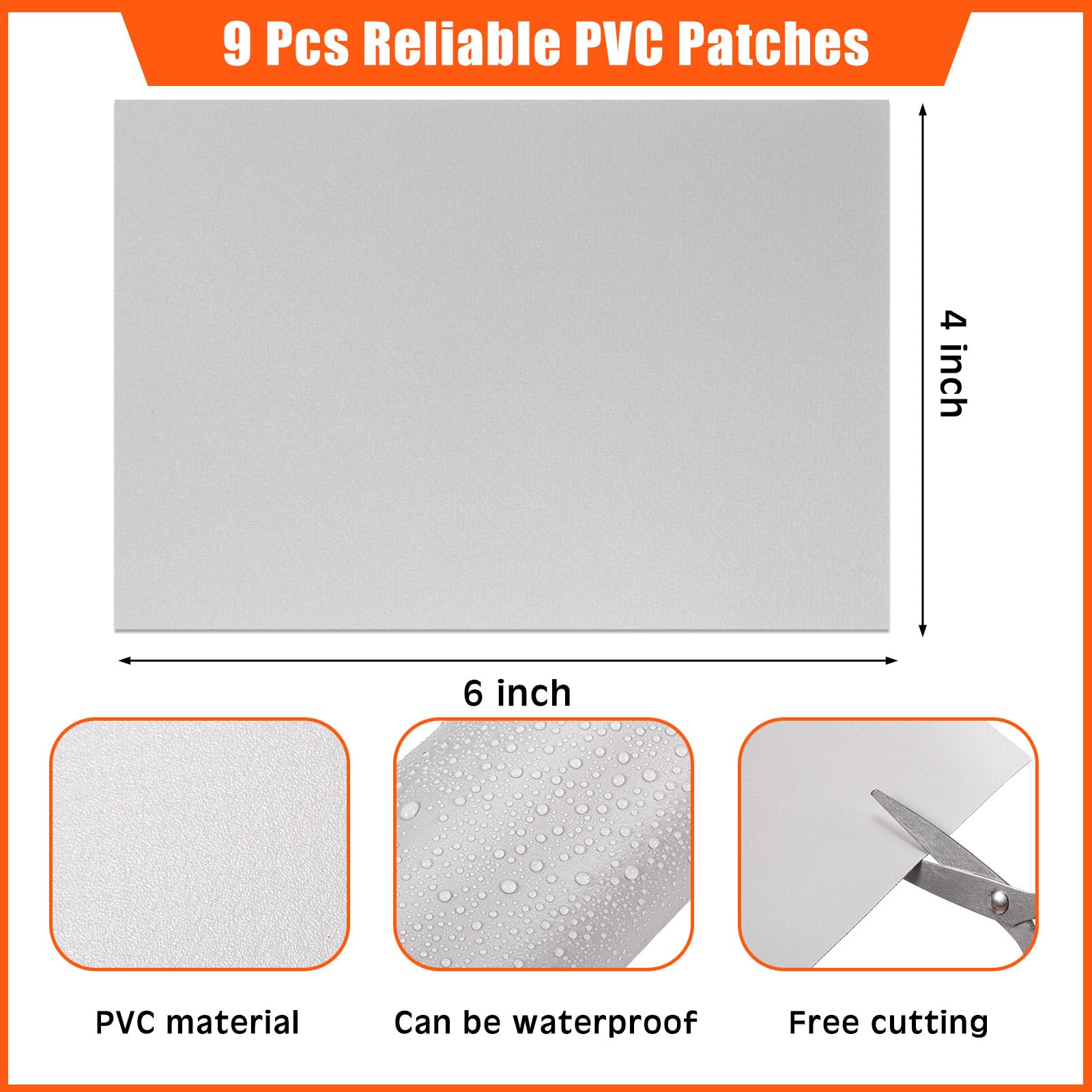 Gejoy PVC patch closeup showing texture and durable waterproof repair benefit