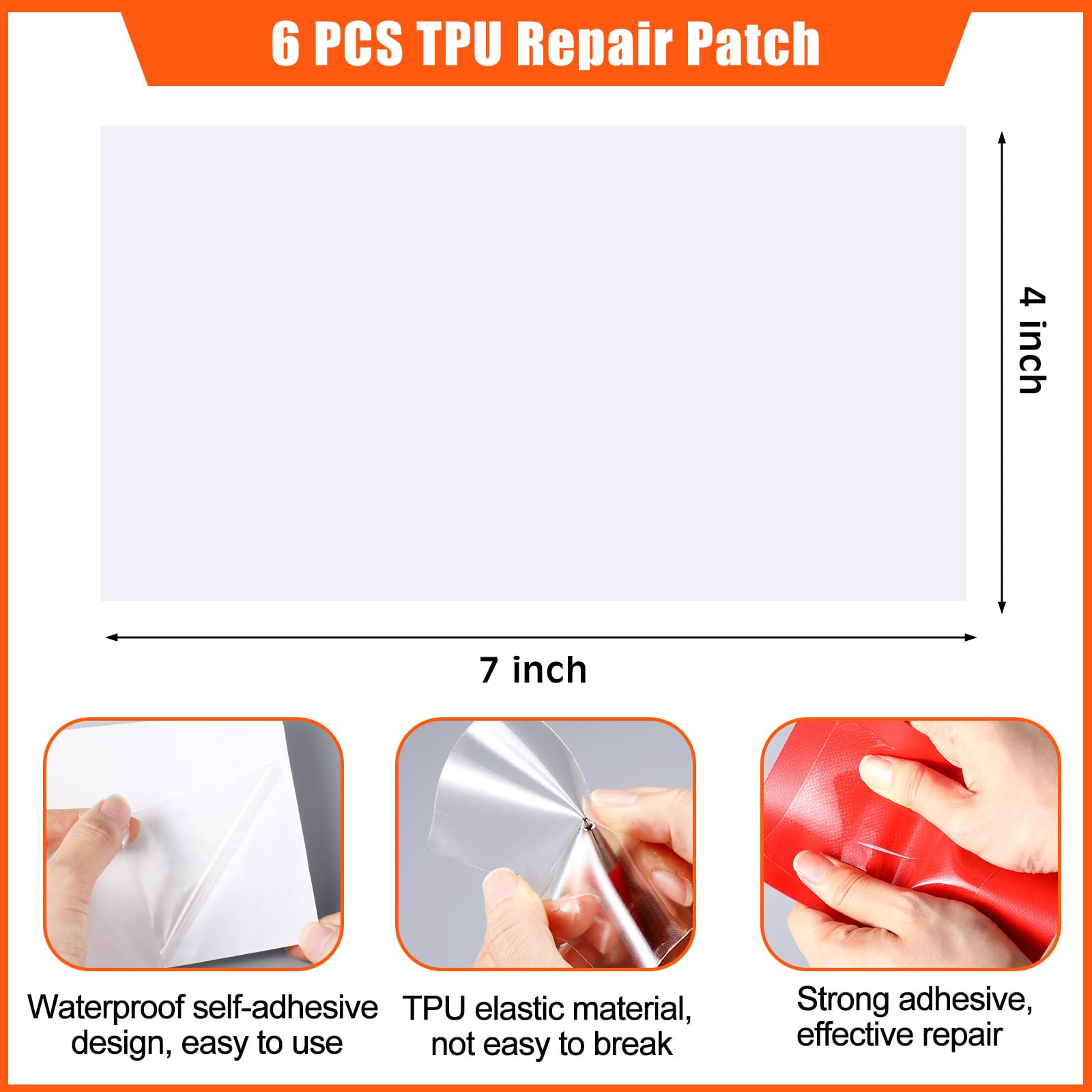Gejoy TPU patch detail highlighting flexibility and strong adhesion benefit