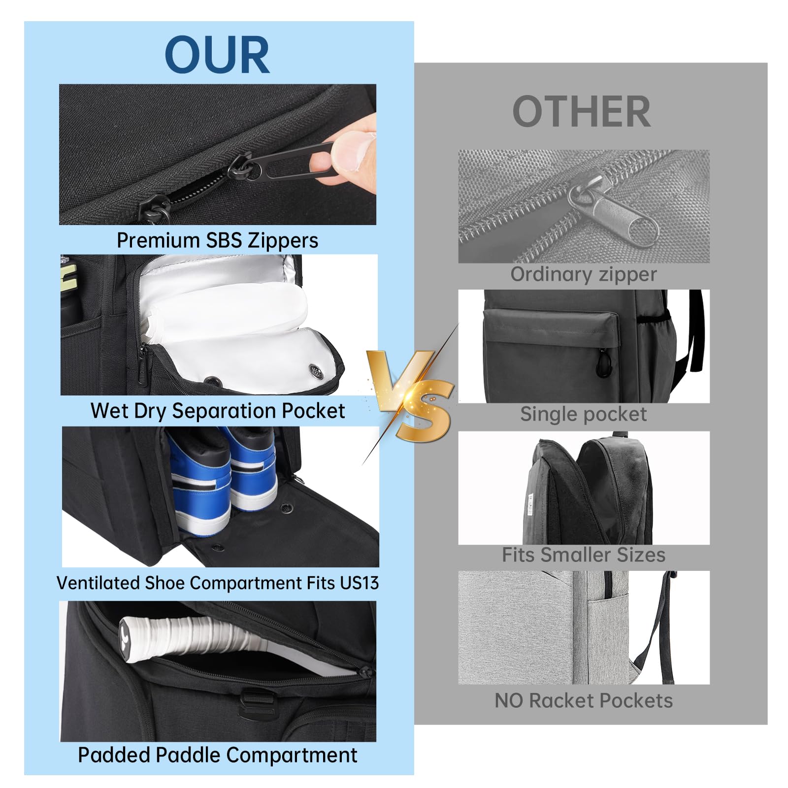 Gemgoal shoe compartment open holding size 13 shoes to prevent deformation