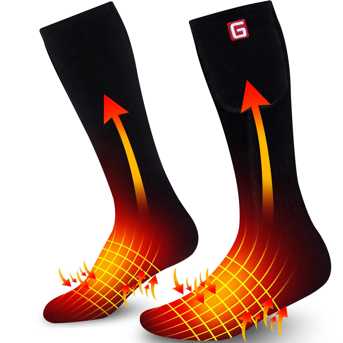 GEMSTONEGO front view black socks showing clean design and fit for warmth