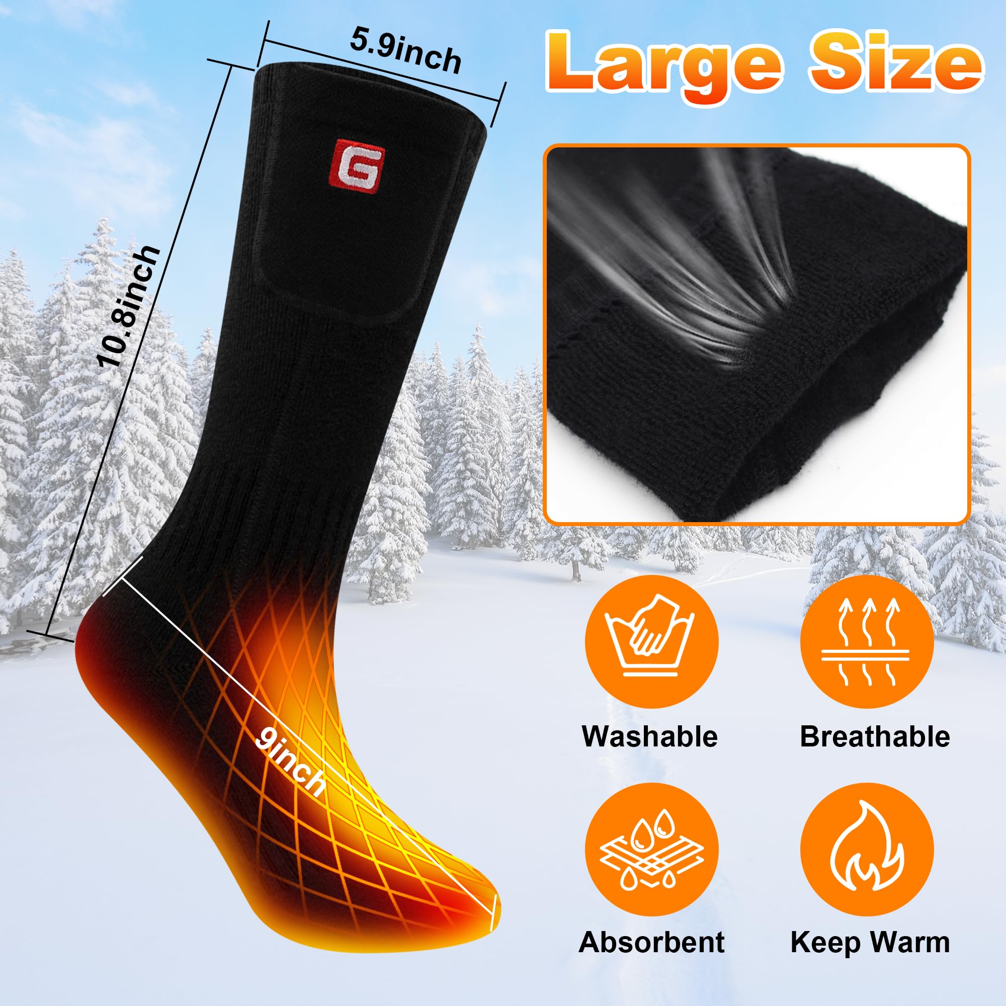 GEMSTONEGO socks inside a winter boot demonstrating compact warmth fit