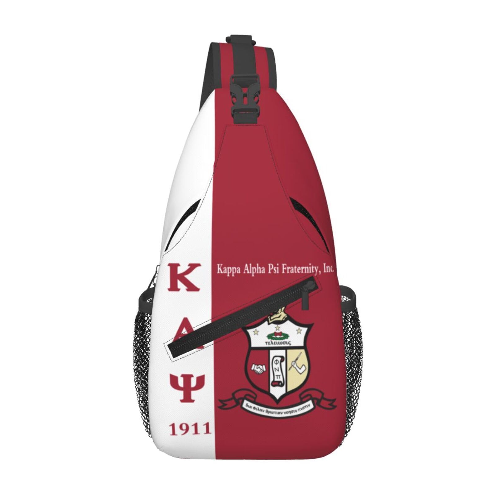Generic chest bag front view showing slim profile and organized pockets benefit