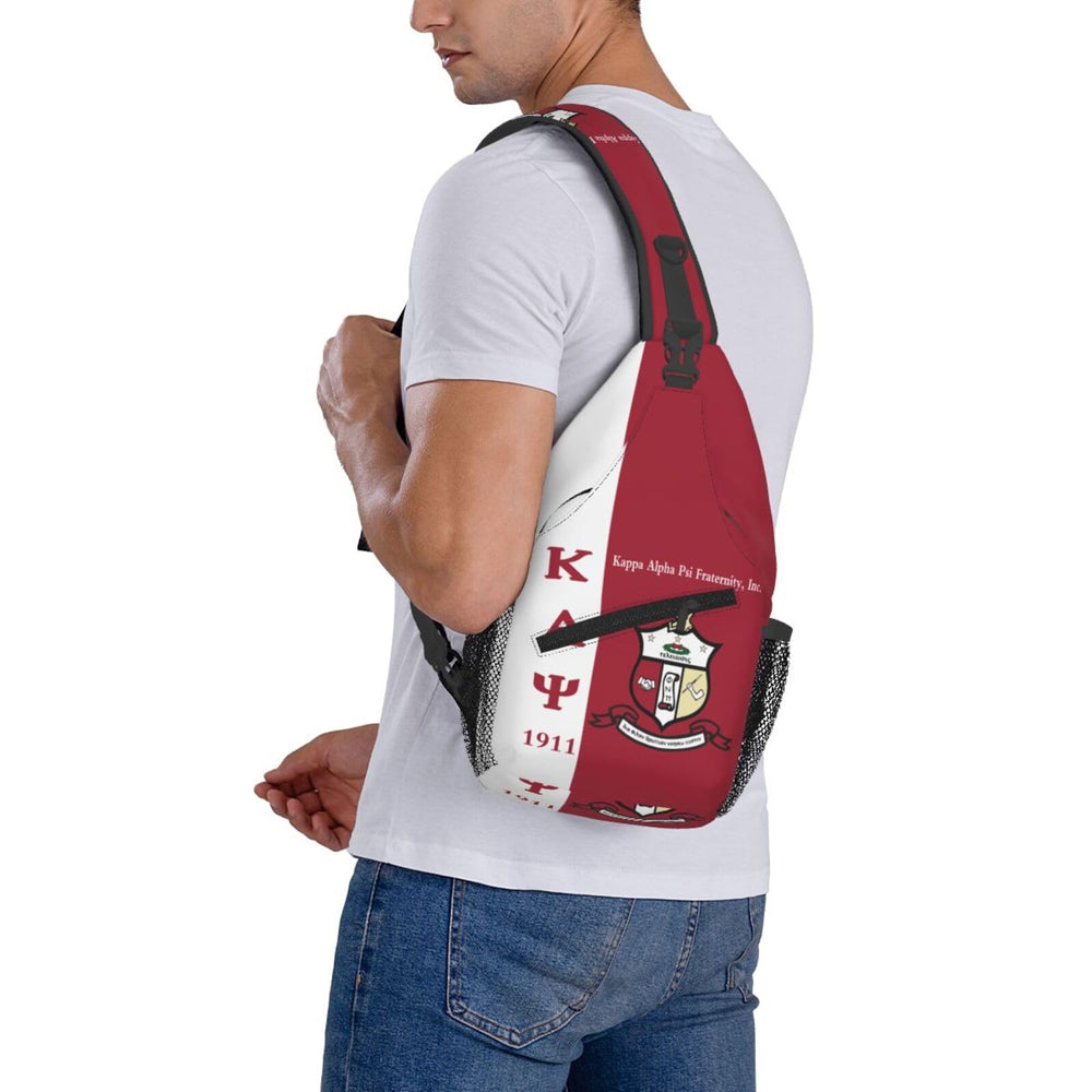 Generic chest bag packed for travel flat lay showing essential-ready organization