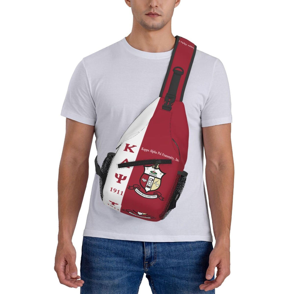 Generic chest bag worn over shoulder on street showing casual versatile styling