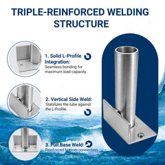 Generic close-up of aluminum weld and drain hole, Generic preventing water buildup