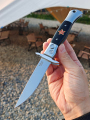 Generic Finka-NKVD KGB front open view showing blade and handle for clear benefit