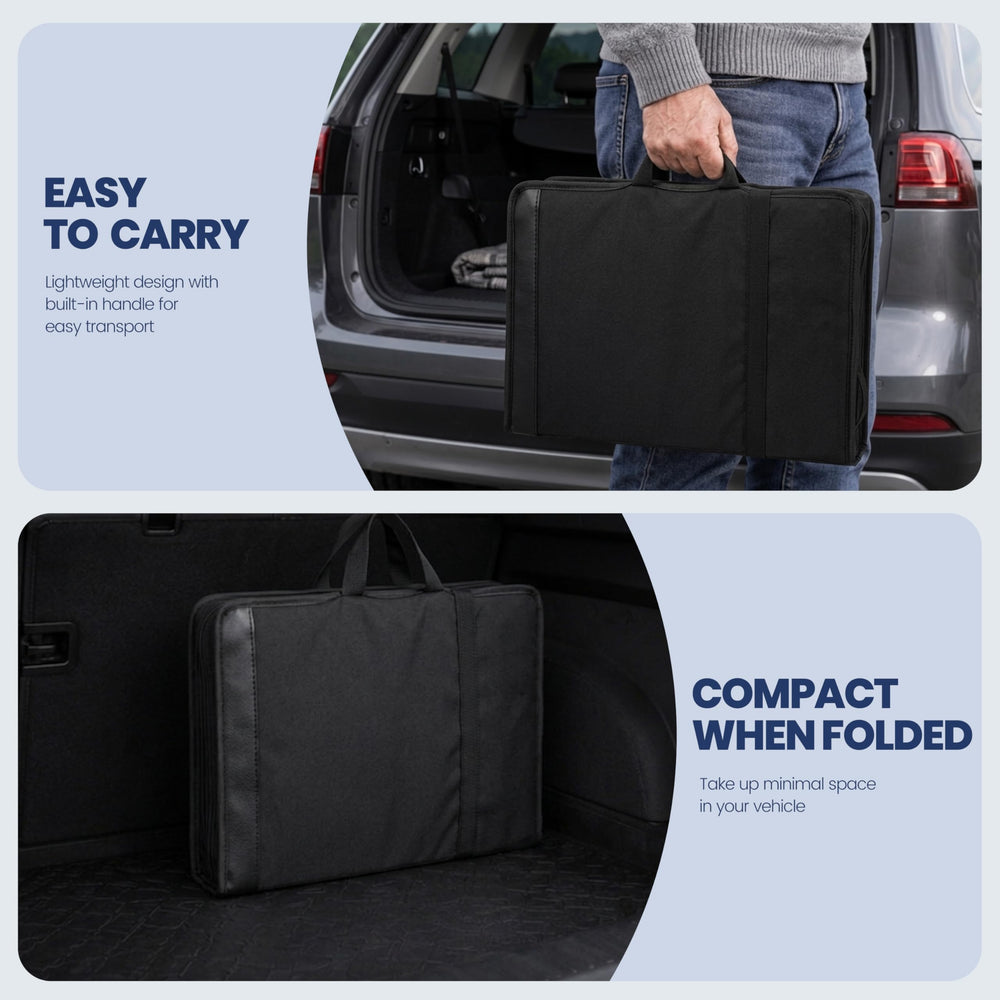 Generic folded extender profile demonstrating compact storage and space-saving benefit