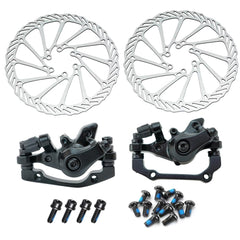 Generic front caliper mounted on fork showing reliable stopping power